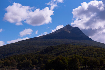 mountain and clouds