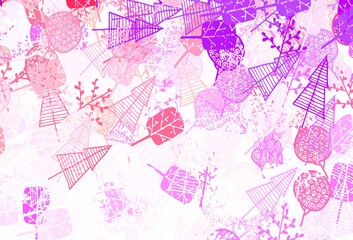 Light Pink, Yellow vector abstract design with trees, branches.