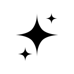 Fototapeta premium Sparkle star. Icon spark. Black sparks silhouette isolated on white background. Bright shine star. Twinkle shape starry. Sparkling particle. Sign shiny graphic. Symbol glitter. Design prints. Vector 