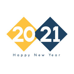 Creative concept of 2021 Happy New Year posters set. Design templates with typography logo 2021 for celebration and season decoration.