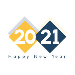Creative concept of 2021 Happy New Year posters set. Design templates with typography logo 2021 for celebration and season decoration.
