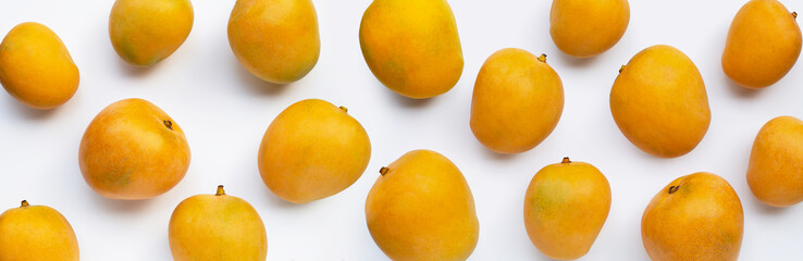 Tropical fruit, Mango on white background.