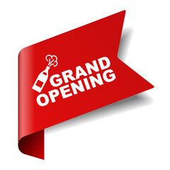 red vector illustration banner grand opening