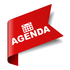 red vector illustration banner agenda