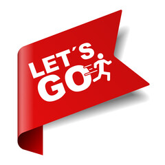 red vector illustration banner lets go