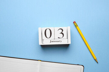 third day of winter month calendar january