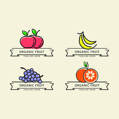 Eco food labels set. Watercolor hand drawn sketch berries. Farmers market logo banners. Vector illustration