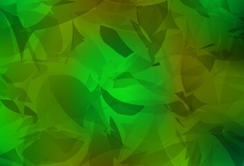 Fototapeta na wymiar Light Green, Yellow vector background with abstract polygonals.