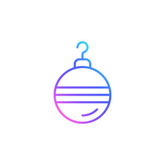 Fototapeta premium Christmas bauble vector icon in minimalist style. Trendy vibrant color gradient. Winter holidays ornamet. Line art