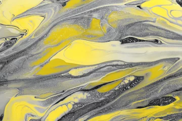 Abstrakter funkelnder mehrfarbiger Hintergrund. Nagellack Textur hautnah. Farbe 2021. © Zaitseva