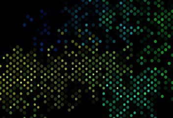 Dark Blue, Yellow vector background with bubbles.