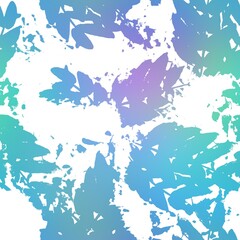 Seamless satin soft pastel color leaves pattern. High quality illustration. Beach or resort wear design of leaves in fuzzy turquoise and white. Repeat raster jpg pattern design.