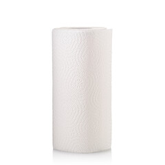 Paper towel in a roll on a white background