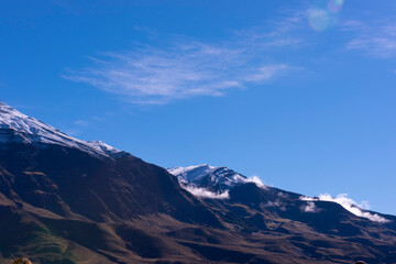 mountains in the snow