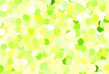 Light Green, Yellow vector backdrop with memphis shapes.