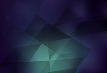 Dark Blue, Green vector polygonal background.