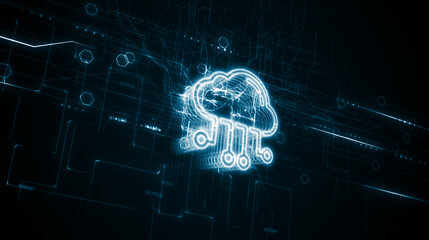 Fototapeta premium Cloud computing concept. Business, technology, internet and networking concept. 3d illustration