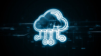 Fototapeta premium Cloud computing concept. Business, technology, internet and networking concept. 3d illustration