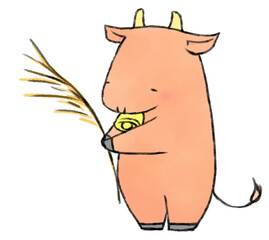 稲穂をもったうし（ジャージー）