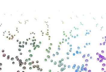 Light Multicolor, Rainbow vector background with bubbles.