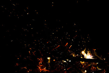 Fototapeta na wymiar fire flames on black background.