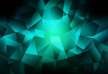 Obraz premium Dark Blue, Green vector polygonal background.