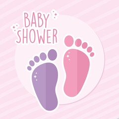 baby shower lettering and baby feet