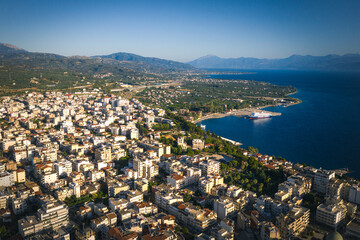 Aigio city aerial view, Greece