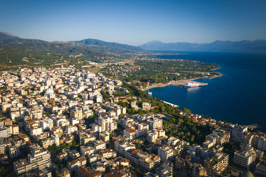 Aigio city aerial view, Greece