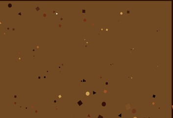 Light Orange vector texture in poly style with circles, cubes.