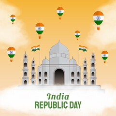 Hand drawn illustration of Indian Republic Day