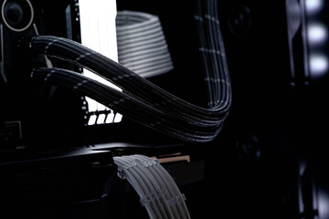 high end computer pc interior white rgb led computer interior on motherboard and liquid cooling