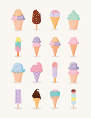 set of ice cream icons