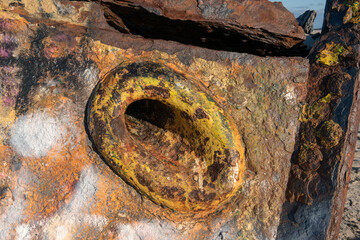 Closeup shot of a shipwreck onin Norderney, Germany