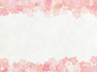 Background image of pink cherry blossom pattern on white Japanese paper