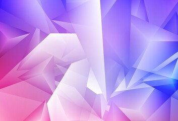 Obraz premium Light Pink, Blue vector background with triangles.