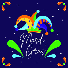 Happy Mardi Gras Festival Day Illustration Vector.
