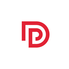 Alphabet Letter D P vector logo template