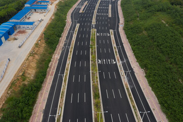 Naklejka premium Aerial photography of newly built urban asphalt roads in China