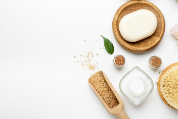 Beautiful spa composition on white background