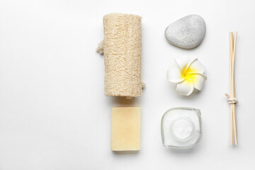 Beautiful spa composition on white background