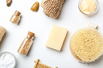 Beautiful spa composition on white background