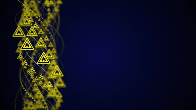Intertwined Flame Dangerous Symbols Animation, Loop, 4k
