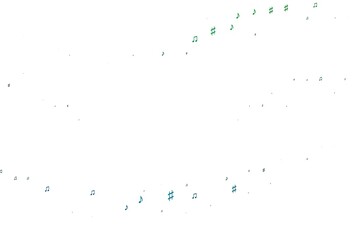 Light Blue, Green vector backdrop with music notes.