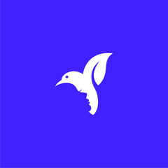 Bird and leaf with women negative space