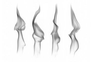 abstract black smoke  fire flame on white background