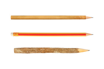 Pencils collection style isolated on white background with clipping path