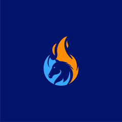 fire horse in silhouette logo