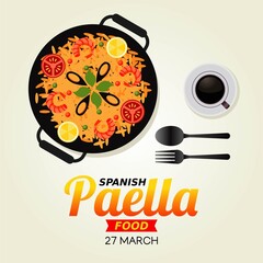 Spanish Paella Day Vector Illustration. Suitable for greeting card poster and banner.
