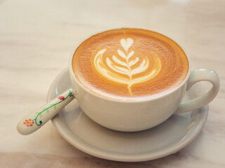 art latte hot coffee white cup